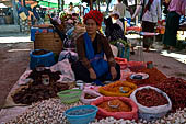 Inle Lake Myanmar. The market of the village of Nampan on the eastern lakeshore. 